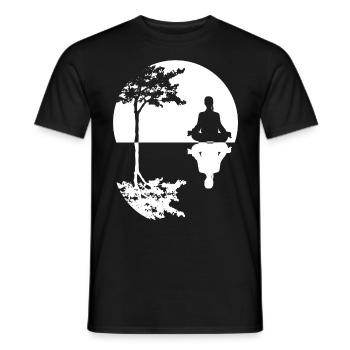 Arbre de méditation Méditation Yoga - T-shirt homme - noir - Devant - AI Model Male 178 light (178cm)