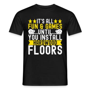 liesenleger floor layer - Men's T-Shirt - black - Front - AI Model Male 178 light (178cm)