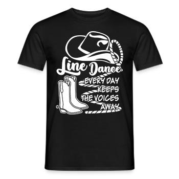Danse en ligne - T-shirt homme - noir - Devant - AI Model Male 178 light (178cm)