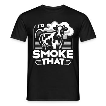 I'd Smoke That Meat BBQ - Men's T-Shirt - black - Front - AI Model Male 178 light (178cm)