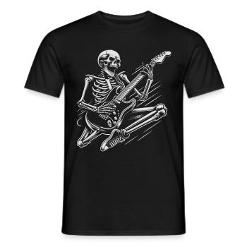 Skeleton Guitar Rock and Roll - Men's T-Shirt - black - Front - AI Model Male 178 light (178cm)
