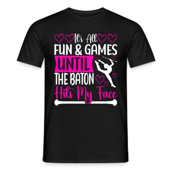 Majorette Gymnastique Majorettes Bâton Twirling - T-shirt homme - noir - Devant - AI Model Male 178 light (178cm)