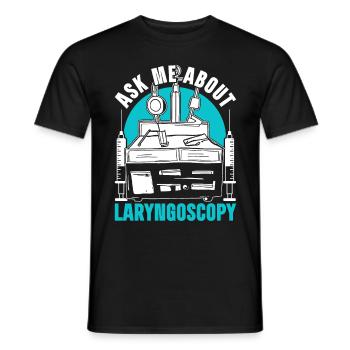 Anesthesiology Ask Me About Laryngoscopy - Men's T-Shirt - black - Front - AI Model Male 178 light (178cm)