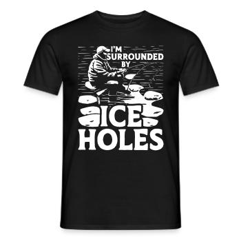 Eisfischen Eisangeln Eisloch Angeln - Männer T-Shirt - Schwarz - Vorne - AI Model Male 178 light (178cm)