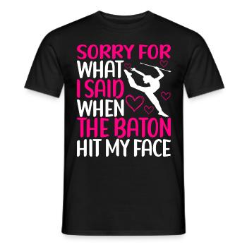 Majorette Gymnastique Majorettes Bâton Twirling - T-shirt homme - noir - Devant - AI Model Male 178 light (178cm)