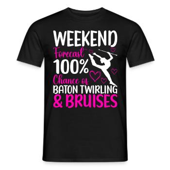 Majorette Gymnastique Majorettes Bâton Twirling - T-shirt homme - noir - Devant - AI Model Male 178 light (178cm)