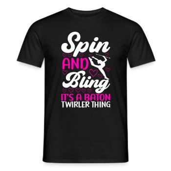 Majorette Gymnastique Majorettes Bâton Twirling - T-shirt homme - noir - Devant - AI Model Male 178 light (178cm)
