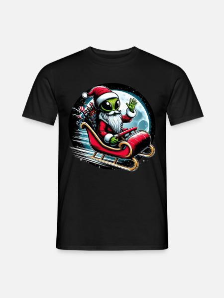 Deep Space Santa Alien - Men's T-Shirt - black