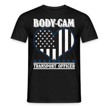 Police Body-Cam Policeman - Men's T-Shirt - black - Front - AI Model Male 178 light (178cm)