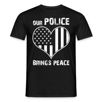 Policier Policier Patriotisme - T-shirt homme - noir - Devant - AI Model Male 178 light (178cm)
