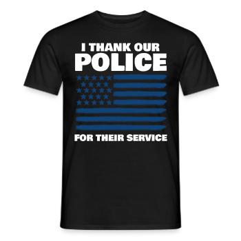 Officier de police USA Patriotisme - T-shirt homme - noir - Devant - AI Model Male 178 light (178cm)