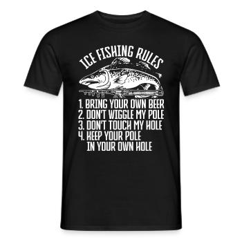 Eisfischen Eisangeln Eisloch Angeln - Männer T-Shirt - Schwarz - Vorne - AI Model Male 178 light (178cm)