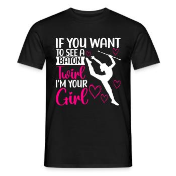 Majorette Gymnastique Majorettes Bâton Twirling - T-shirt homme - noir - Devant - AI Model Male 178 light (178cm)