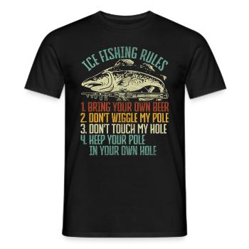 Eisfischen Eisangeln Eisloch Angeln - Männer T-Shirt - Schwarz - Vorne - AI Model Male 178 light (178cm)