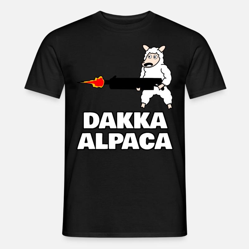 Dakka Alpaca - Männer T-Shirt - Schwarz