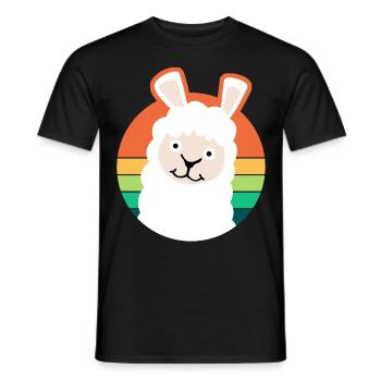 Alpacas Retro Alpaca - Männer T-Shirt - Schwarz - Vorne - AI Model Male 178 light (178cm)