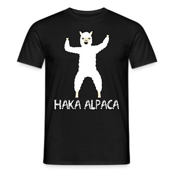 Haka Alpaca - Männer T-Shirt - Schwarz - Vorne - AI Model Male 178 light (178cm)