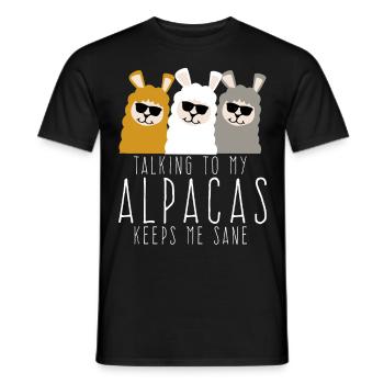 Alpacas Sunglasses Alpaca - Männer T-Shirt - Schwarz - Vorne - AI Model Male 178 light (178cm)
