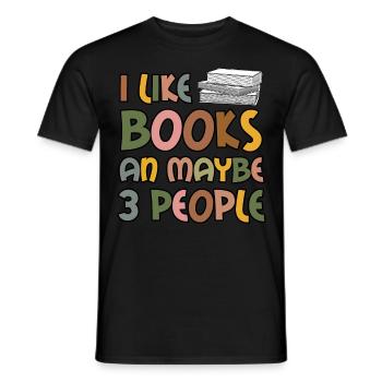 Reading Book Read Books Bookworm - Men's T-Shirt - black - Front - AI Model Male 178 light (178cm)