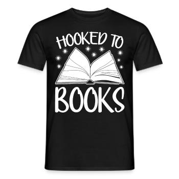 Books Book Read Bookworm Reading - Men's T-Shirt - black - Front - AI Model Male 178 light (178cm)