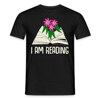 Reading Books Book Bookworm - Männer T-Shirt - Schwarz - Vorne - AI Model Male 178 light (178cm)