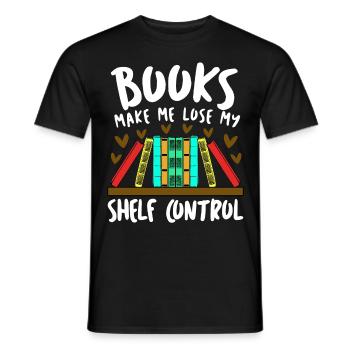 Reading Books Book Shelf Bookworm - Männer T-Shirt - Schwarz - Vorne - AI Model Male 178 light (178cm)