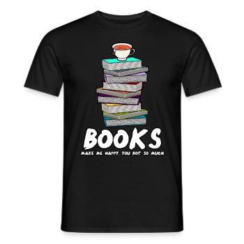 Books Reading Book Tea Cup Bookworm - Männer T-Shirt - Schwarz - Vorne - AI Model Male 178 light (178cm)