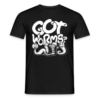 Élevage de vers Vermiculture Vermiculture d’éleveur de vers Vous avez des vers ? - T-shirt homme - noir - Devant - AI Model Male 178 light (178cm)