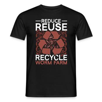 Wurmzucht Reduce Reuse Recycle Worm Farm - Männer T-Shirt - Schwarz - Vorne - AI Model Male 178 light (178cm)