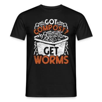 Vermiculture éleveur de vers Vous avez du compost ? Obtenir des vers - T-shirt homme - noir - Devant - AI Model Male 178 light (178cm)