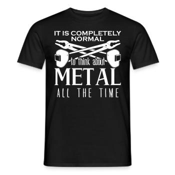 Metal Work Blacksmith Welder Metalworker - Men's T-Shirt - black - Front - AI Model Male 178 light (178cm)