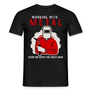 Metal Work Welder Blacksmith Metalworker - Men's T-Shirt - black - Front - AI Model Male 178 light (178cm)