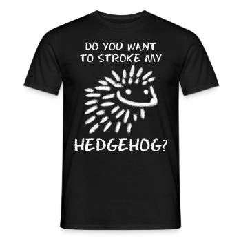Hedgehog Joke Hedgehogs - Men's T-Shirt - black - Front - AI Model Male 178 light (178cm)