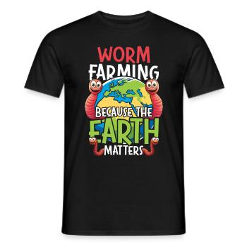 Élevage de vers Éleveurs de vers Vermiculture - T-shirt homme - noir - Devant - AI Model Male 178 light (178cm)