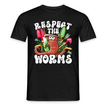 Éleveur de vers Éleveur de vers Respectez les vers - T-shirt homme - noir - Devant - AI Model Male 178 light (178cm)