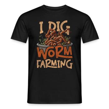 Élevage de vers Éleveurs de vers Vermiculture - T-shirt homme - noir - Devant - AI Model Male 178 light (178cm)
