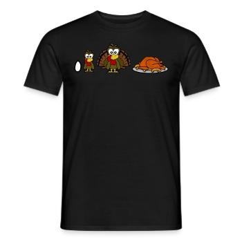 Turkey Thanksgiving Turkeys - Men's T-Shirt - black - Front - AI Model Male 178 light (178cm)