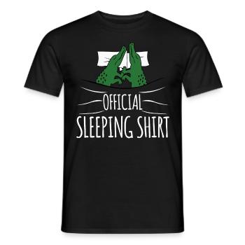 Alligator Sleeping Shirt with Alligators - Men's T-Shirt - black - Front - AI Model Male 178 light (178cm)