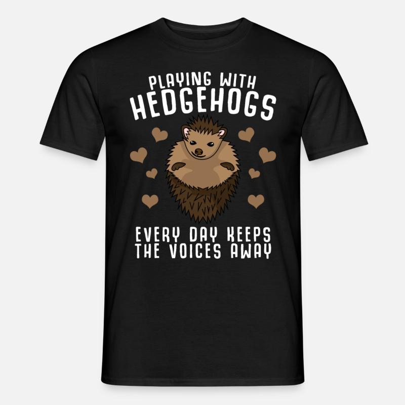 Hedgehogs Hedgehog - Männer T-Shirt - Schwarz