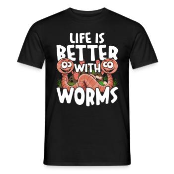 Élevage de vers Éleveurs de vers Vermiculture - T-shirt homme - noir - Devant - AI Model Male 178 light (178cm)