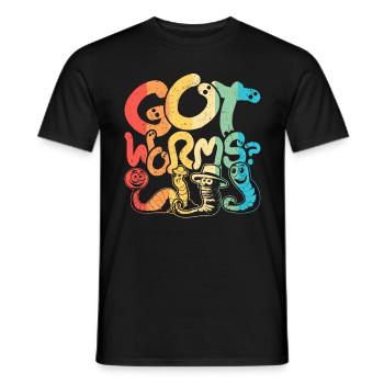 Élevage de vers Vermiculture Vermiculture d’éleveur de vers Vous avez des vers ? - T-shirt homme - noir - Devant - AI Model Male 178 light (178cm)