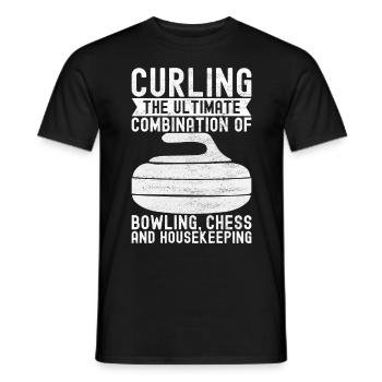 Curling Curling Players - Men's T-Shirt - black - Front - AI Model Male 178 light (178cm)