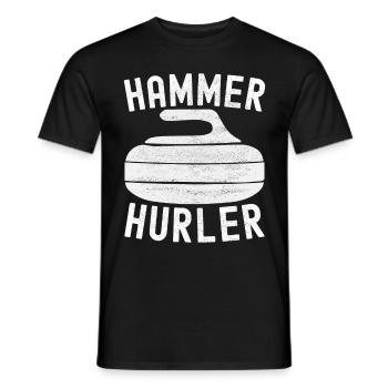 Curling Curling Players - Men's T-Shirt - black - Front - AI Model Male 178 light (178cm)