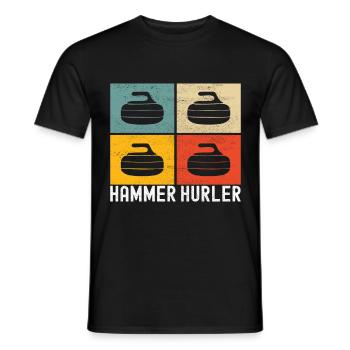 Curling Curling Players - Men's T-Shirt - black - Front - AI Model Male 178 light (178cm)