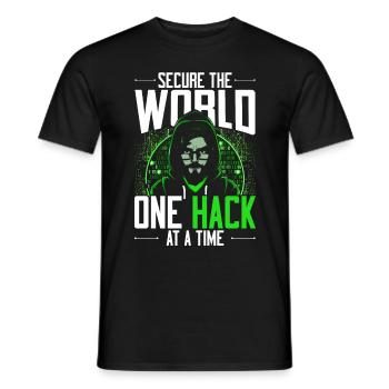 Hacker éthique Sécurisez le monde, un piratage à la fois - T-shirt homme - noir - Devant - AI Model Male 178 light (178cm)