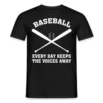 De Stemmen van het honkbal - Heren T-shirt - zwart - Voor - AI Model Male 178 light (178cm)