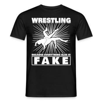 Wrestler Fake Wrestling - Männer T-Shirt - Schwarz - Vorne - AI Model Male 178 light (178cm)