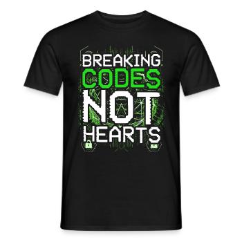 Ethical Hacker Breaking Codes Not Hearts - Männer T-Shirt - Schwarz - Vorne - AI Model Male 178 light (178cm)