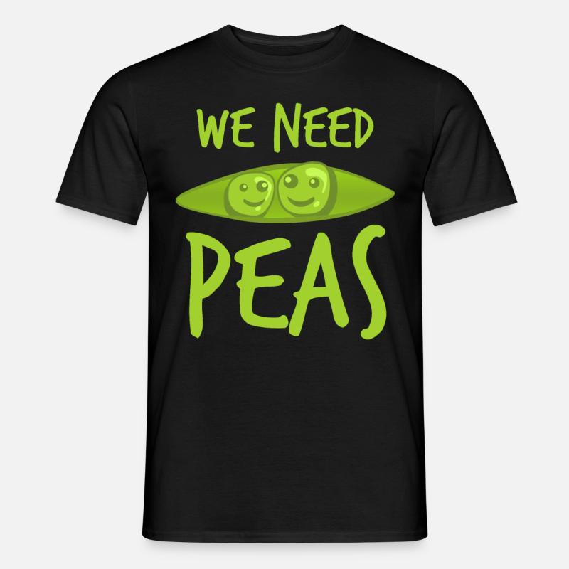 Pea Vegetarian Vegan Peas - Männer T-Shirt - Schwarz