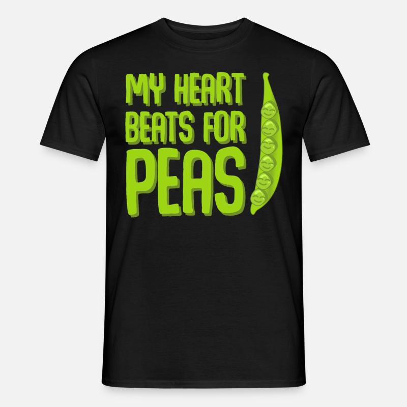 Pea Peas Vegan Vegetarian - Männer T-Shirt - Schwarz